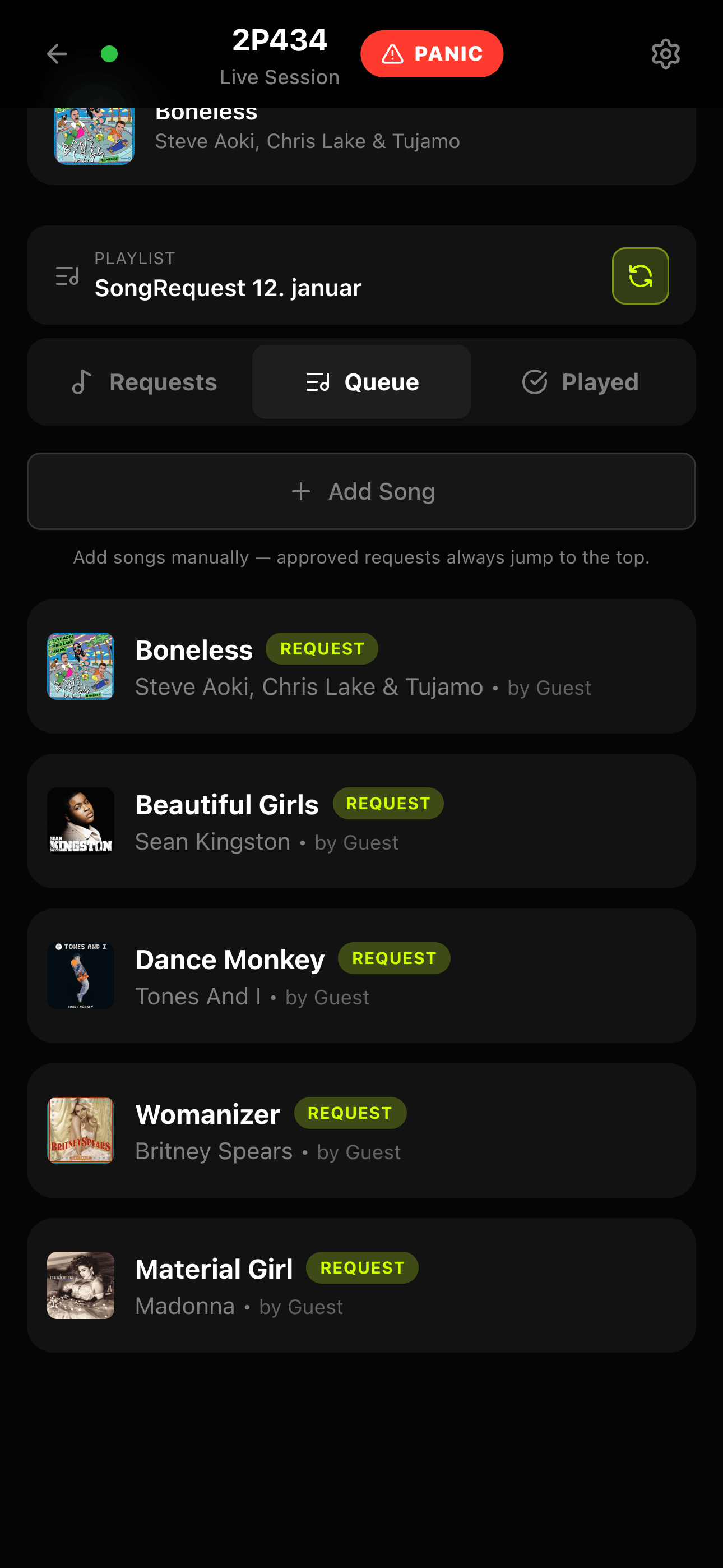 Mobile view of Queue management