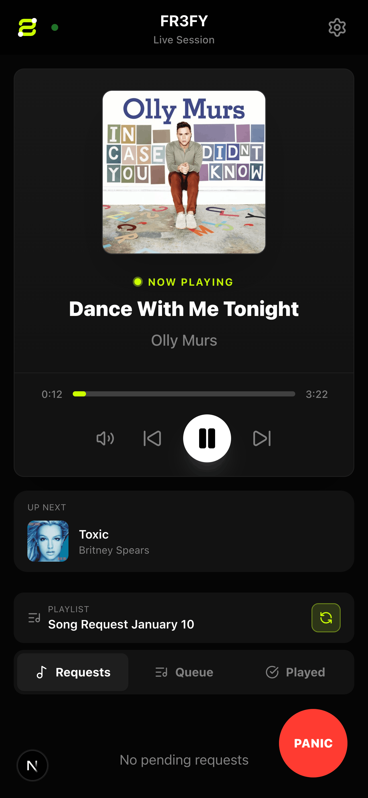 Music player view